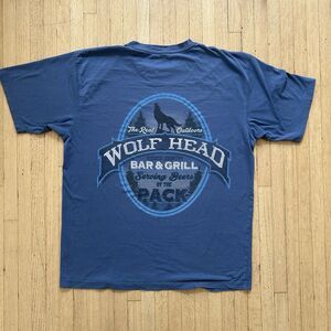 Wolf Head Beer T shirt Sz Large Blue